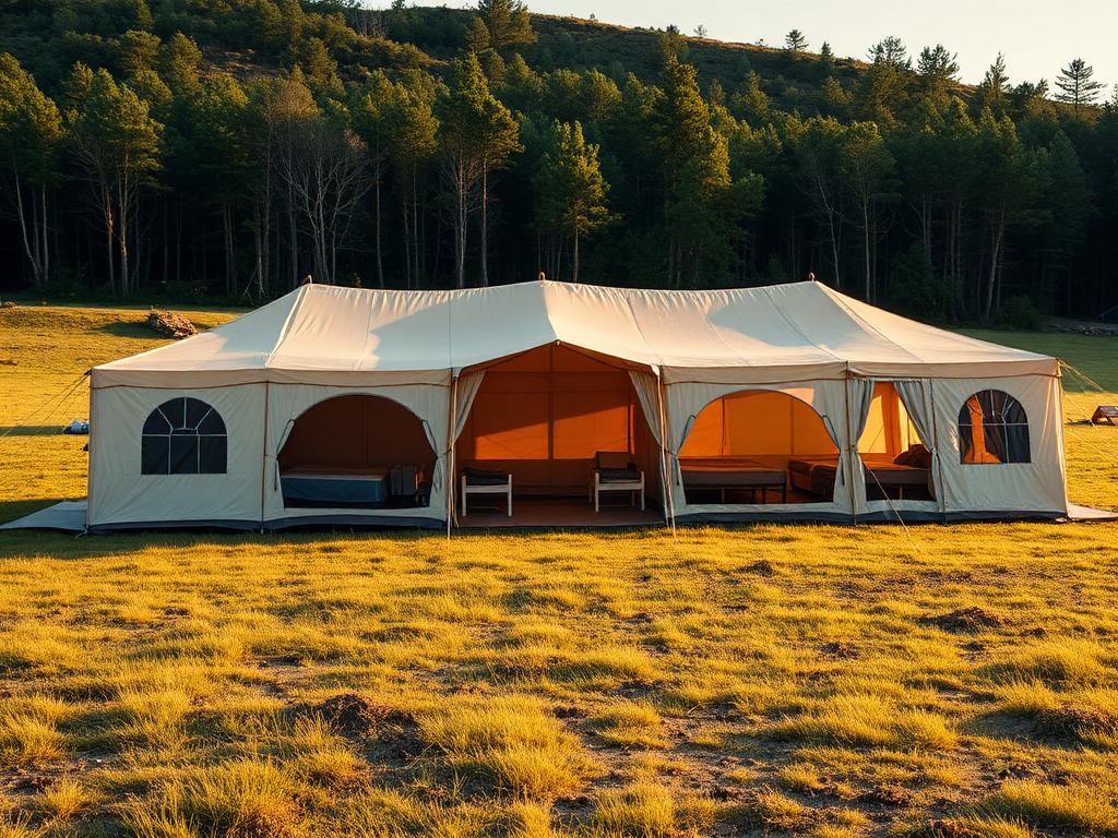 Large Group Tent pitched outdoors